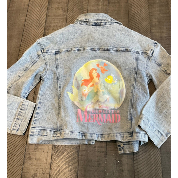 Disney Princess Little Mermaid Ariel Jean Jacket – Girls/Juniors Size M - Picture 2 of 6